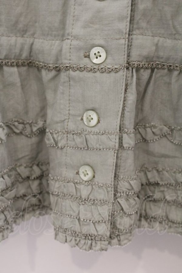 画像3: PINK HOUSE / ピコフリル半袖ブラウス  薄荷 O-26-01-15-110-LO-BL-IG-OS (3)