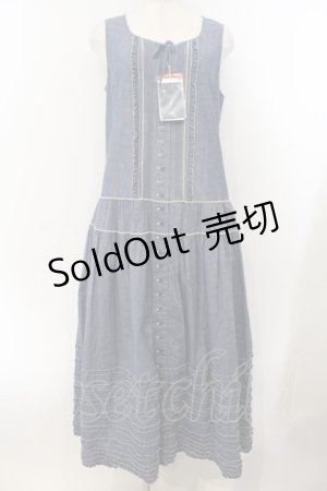 画像: PINK HOUSE / ダンガリーフリルワンピース  ブルー O-26-01-15-114-LO-OP-IG-ZT0121W