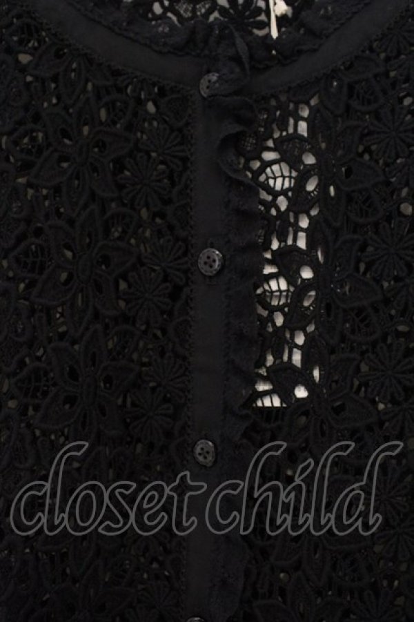 画像2: Toi et Bonbon / 総レースカーディガン L クロ O-26-01-15-115-LO-TO-IG-OS (2)