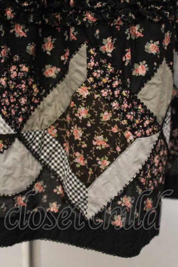 画像3: PINK HOUSE / パッチワークローズ柄スカート  クロ O-26-01-15-116-LO-SK-IG-OS (3)