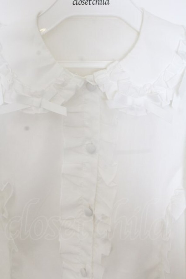 画像2: Chalmiere / フリルブラウス M シロ O-26-01-15-009-0-BL-OW-OS (2)
