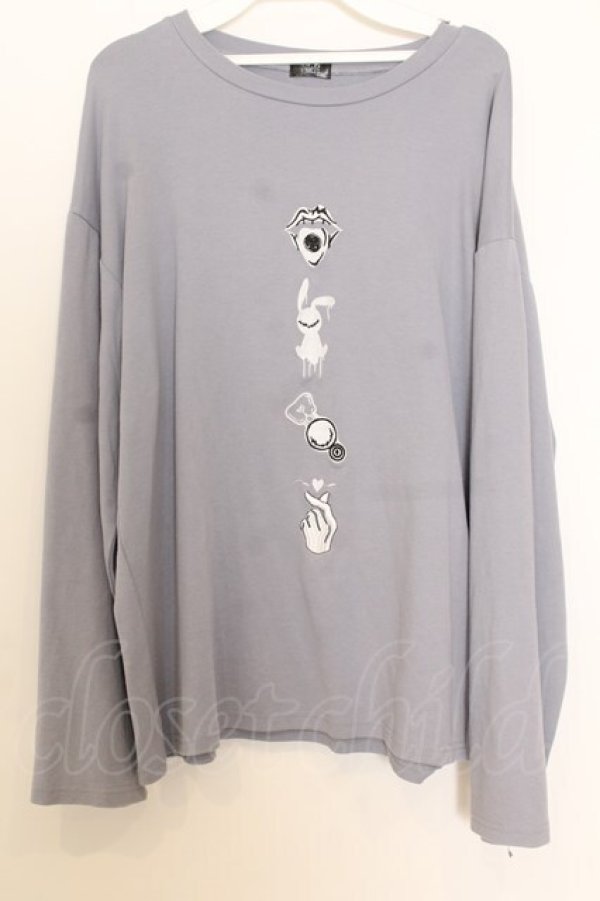 画像1: NieR Clothing / 刺繍入りカットソー F ブルー O-26-01-15-010-PU-TO-OW-OS (1)