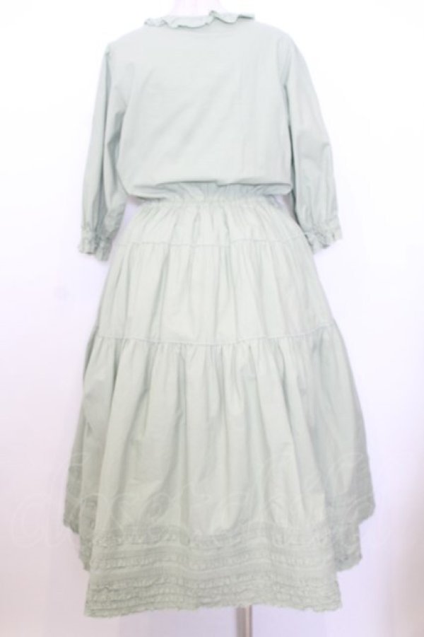 画像4: PINK HOUSE / ピンタックローンフリルワンピース  グリーン O-26-01-15-001-LO-OP-OW-OS (4)