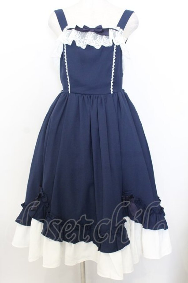 画像1: Chalmiere / 不思議の国のジャンパースカート M ネイビー O-26-01-15-002-0-OP-OW-OS (1)