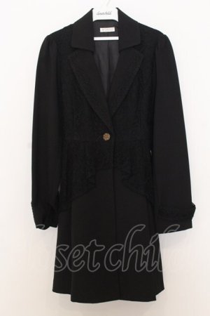 画像: axes femme / レース重ねクラシックコート M クロ O-26-01-15-014-AX-CO-OW-ZT311