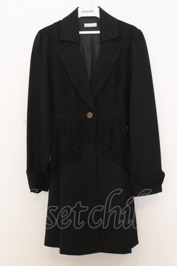 画像1: axes femme / レース重ねクラシックコート M クロ O-26-01-15-014-AX-CO-OW-OS (1)