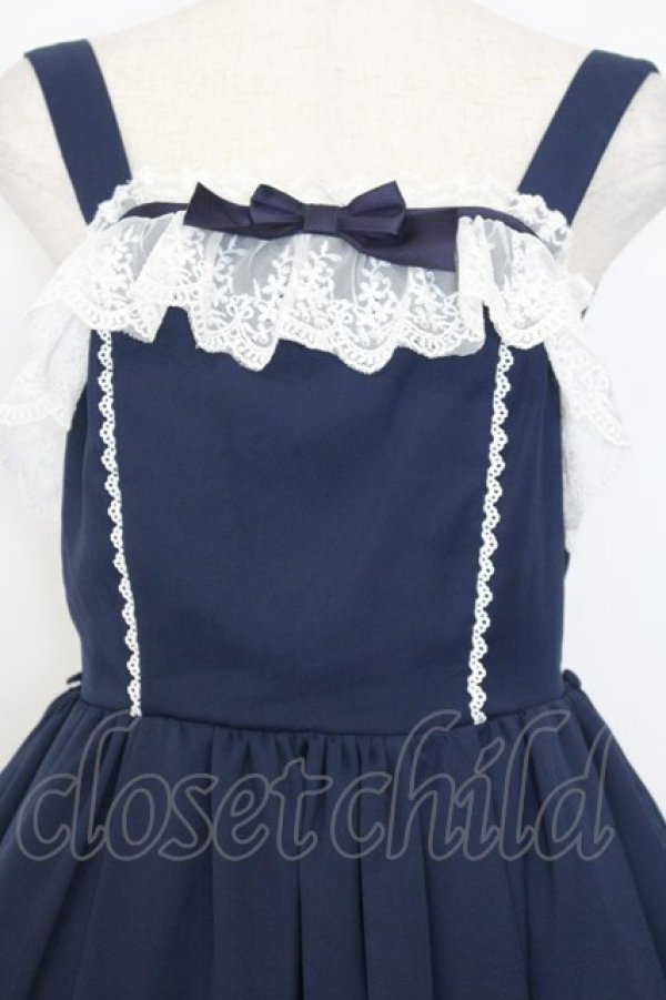 画像2: Chalmiere / 不思議の国のジャンパースカート M ネイビー O-26-01-15-002-0-OP-OW-OS (2)