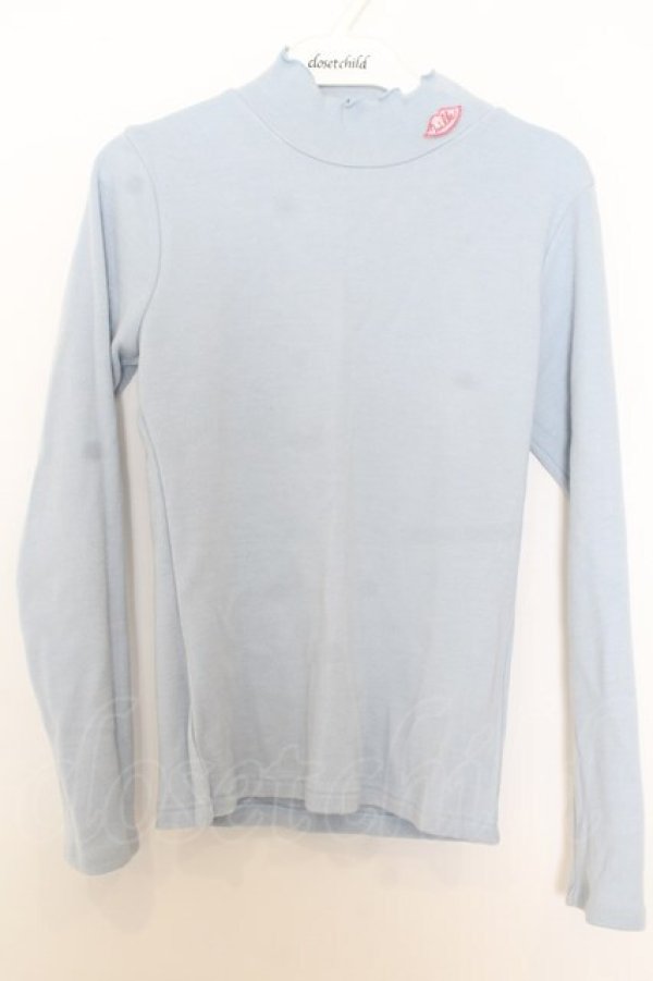 画像1: MILK / リップワッペンニットトップス  サックス O-26-01-15-019-ML-TO-OW-OS (1)