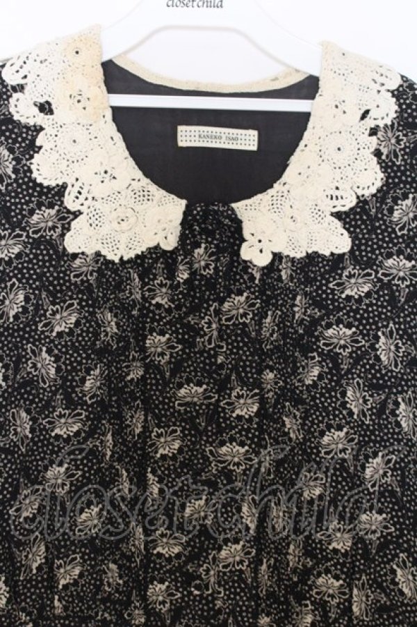 画像2: KANEKO ISAO / レースカラーフラワーワンピース  クロ O-26-01-15-023-EL-OP-IG-OS (2)