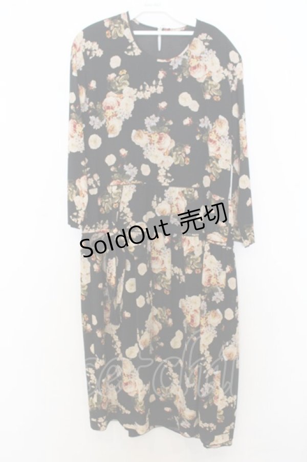画像1: KANEKO ISAO / ローズブーケワンピース  クロ O-26-01-15-026-EL-OP-IG-OS (1)