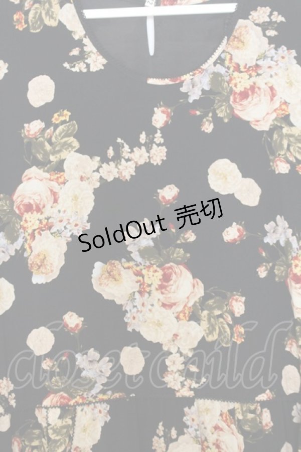 画像2: KANEKO ISAO / ローズブーケワンピース  クロ O-26-01-15-026-EL-OP-IG-OS (2)