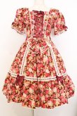 画像1: metamorphose / はしごレースリボン花柄半袖ワンピース 1 ボルドー系 O-26-01-15-003-ME-OP-OW-OS (1)