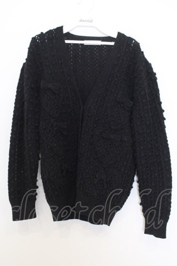 画像1: WONDERFUL WORLD / ハートモチーフニットカーディガン  クロ O-26-01-15-027-LO-TO-IG-OS (1)