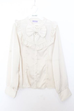 画像: axes femme kawaii / ヴィンテージサテンブラウス  生成り O-26-01-16-004-AX-BL-IG-ZT0119P