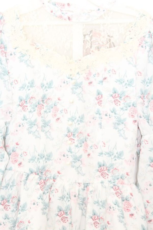 画像2: Kurumi Collaboration / KRハナジゴスリーブワンピース M シロ O-26-01-16-035-EL-OP-IG-OS (2)