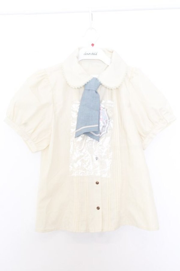 画像1: Kurumi Collaboration / マリンアカデミアブラウス L オフシロ×サックス O-26-01-16-037-EL-BL-IG-OS (1)