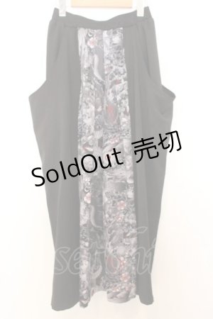 画像: Qutie Frash / 和柄プリーツスカート  ブラック O-26-01-16-042-QU-SK-IG-OS