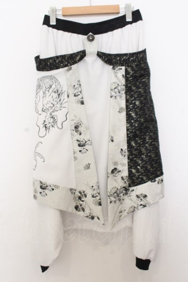 画像3: Qutie Frash / ラップ付きサルエルパンツ  ホワイト×ブラック O-26-01-16-044-QU-PA-IG-OS (3)