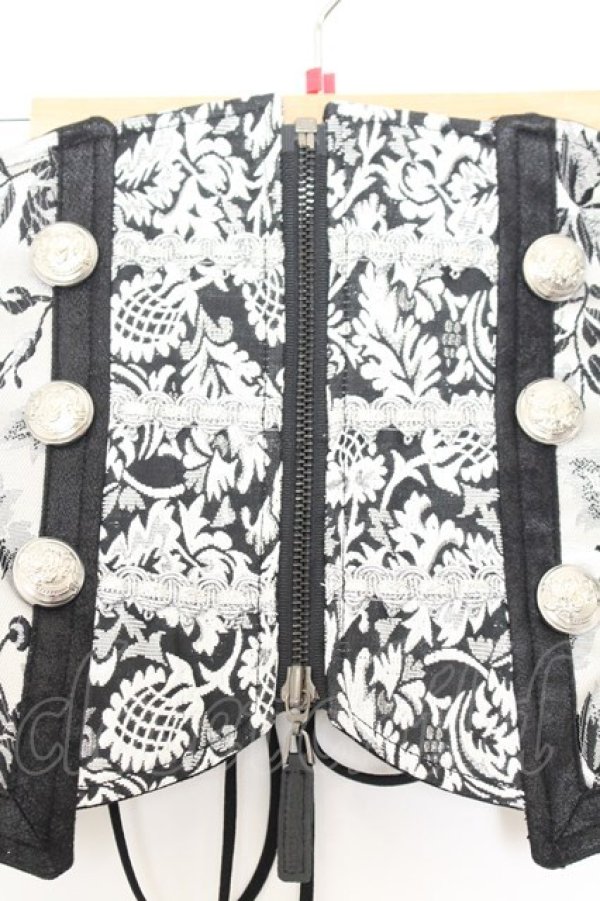 画像2: Qutie Frash / 2021プレミアム銀麗-GINREI- コルセット  シルバー×ブラック O-26-01-16-045-QU-TO-IG-OS (2)