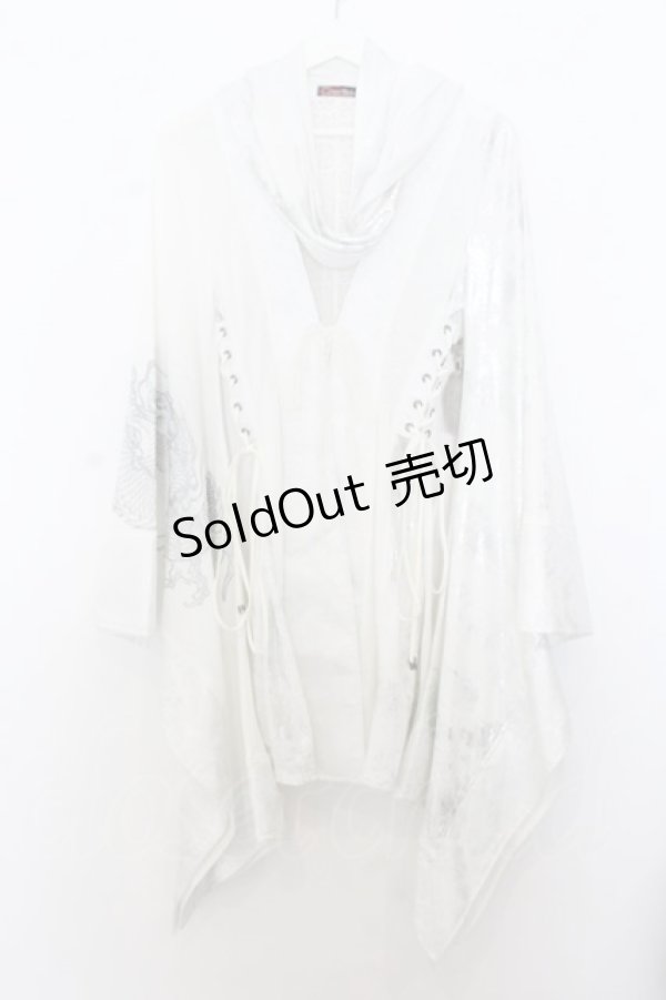 画像1: Qutie Frash / 4店舗限定着物ストールカーデ  ホワイト O-26-01-16-046-QU-JA-IG-OS (1)