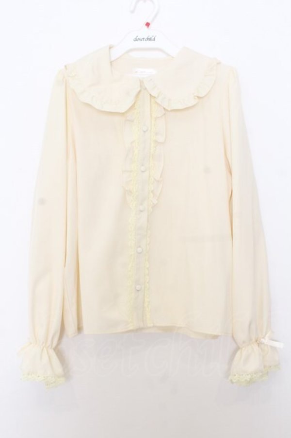 画像1: m petit by misako / AM マルエリフリルブラウス M 生成り O-26-01-16-052-LO-BL-IG-OS (1)