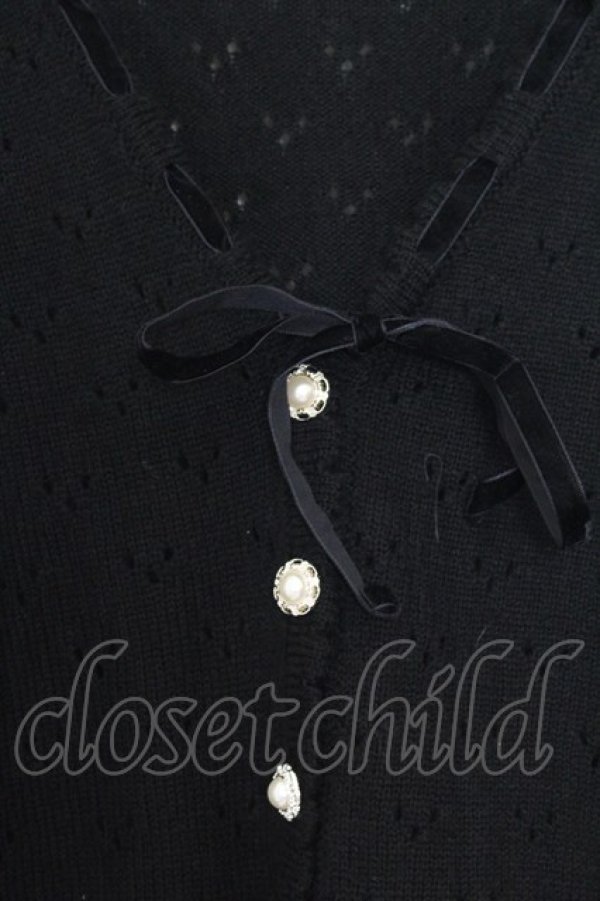 画像2: axes femme NOSTALGIE / かぎ針カーデ M クロ O-26-01-16-053-AX-TO-IG-OS (2)