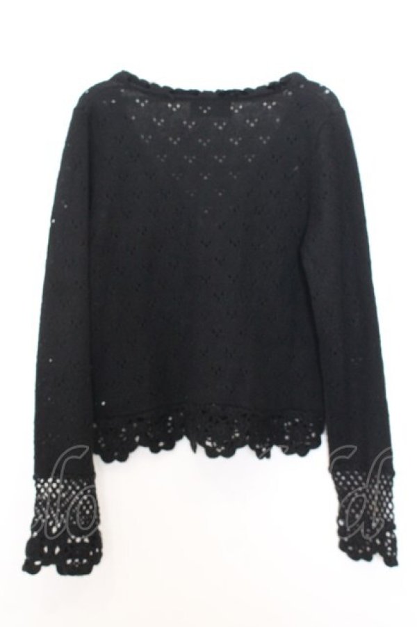 画像3: axes femme NOSTALGIE / かぎ針カーデ M クロ O-26-01-16-053-AX-TO-IG-OS (3)