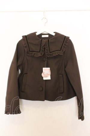 画像: m petit by misako / セーラー襟ショートコート M ブラウン O-26-01-16-056-LO-CO-YM-OS