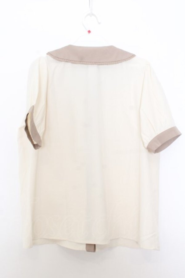 画像3: axes femme / バイカラー丸襟ブラウス F アイボリー O-26-01-16-057-AX-BL-YM-OS (3)