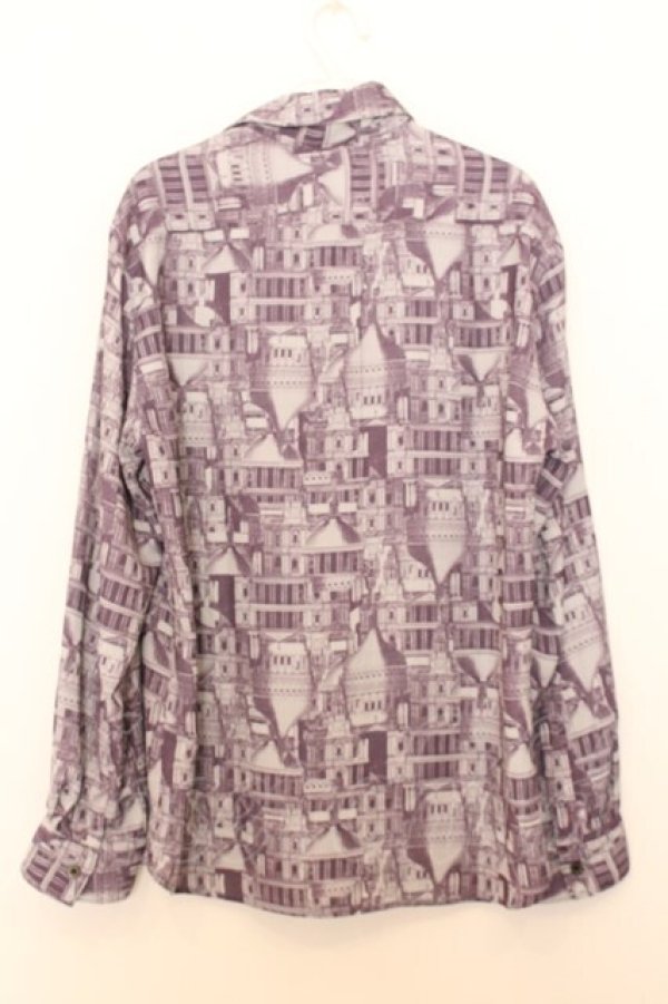 画像3: AXES-X / 北欧建物プリントシャツ M パープル O-26-01-16-058-LO-BL-YM-OS (3)