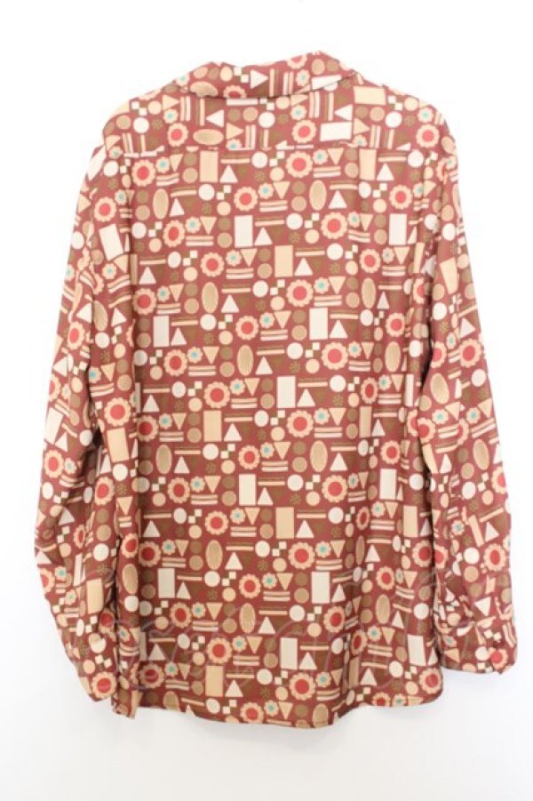 画像3: AXES-X / 焼き菓子PT開襟長袖シャツ M 茶 O-26-01-16-059-LO-BL-YM-OS (3)