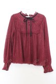 画像1: axes femme / 総レースジャガードトップス F ワイン O-26-01-16-061-AX-TO-YM-OS (1)