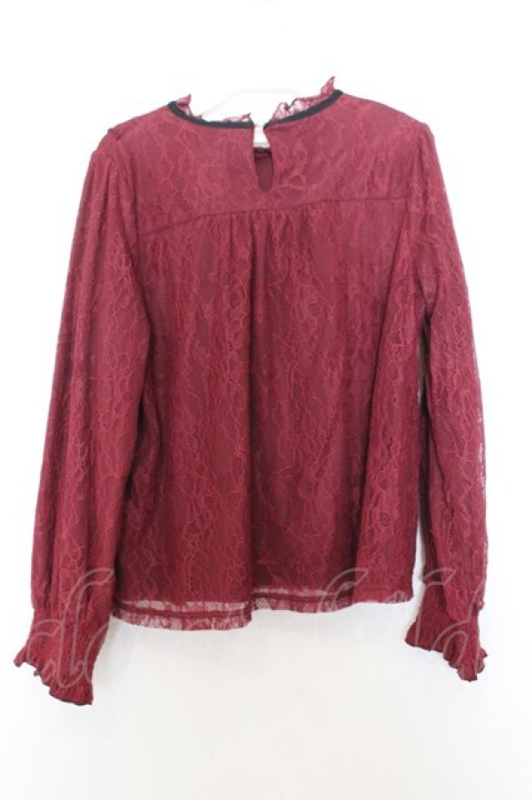 画像3: axes femme / 総レースジャガードトップス F ワイン O-26-01-16-061-AX-TO-YM-OS (3)