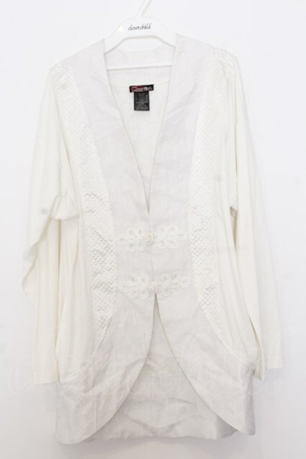 画像1: Qutie Frash / チャイナBIGカーデ  ホワイト O-26-01-16-063-QU-TO-IG-OS (1)