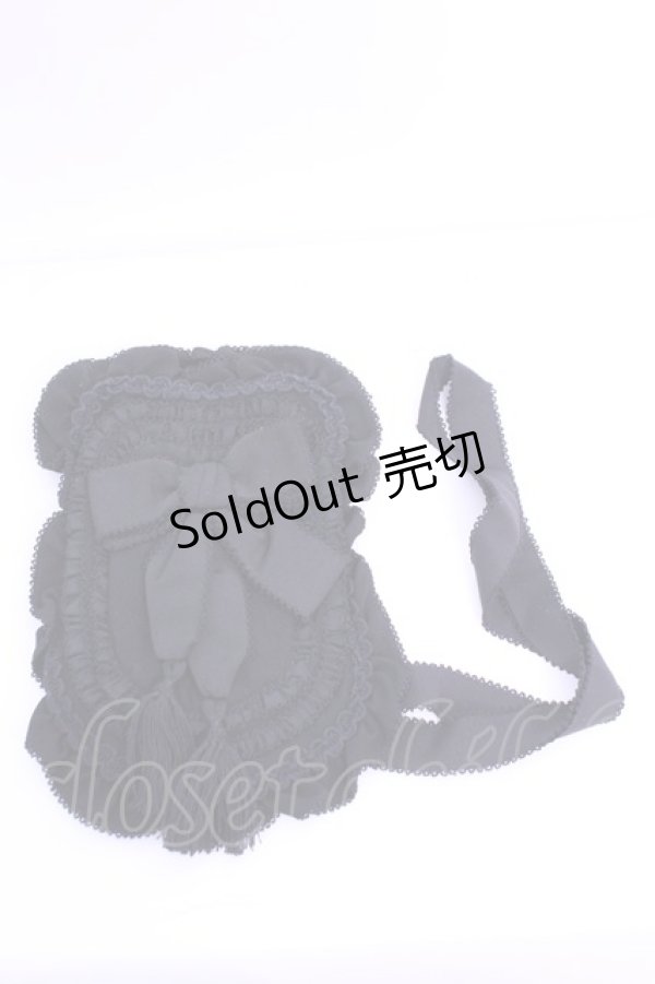 画像1: KANEKO ISAO / ピコフリルレース切り替え瓢箪ポシェット  クロ O-26-01-16-1058-EL-BG-IG-OS (1)