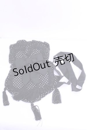 画像: KANEKO ISAO / ピコフリルレース切り替え瓢箪ポシェット  クロ×ドット O-26-01-16-1059-EL-BG-IG-OS