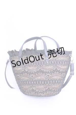 画像: axes femme / レース×雑材バッグ  ナチュラル×クロ O-26-01-16-1064-AX-BG-OW-ZTK019