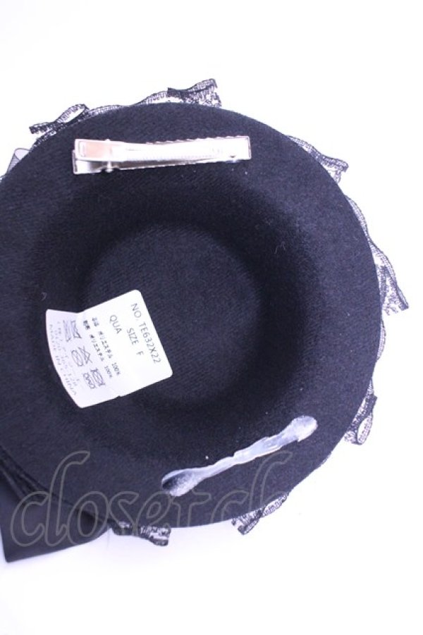 画像2: axes femme / ローズリボンミニハット  クロ O-26-01-16-1072-AX-AC-OW-OS (2)