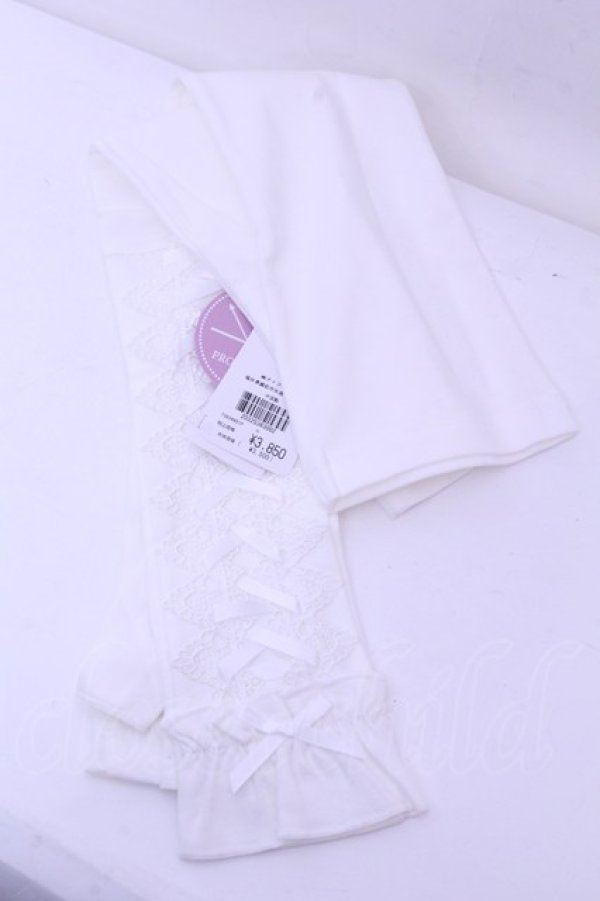 画像2: axes femme POETIQUE / レースアップＵＶグローブ  シロ O-26-01-16-1077-AX-ZA-OW-OS (2)