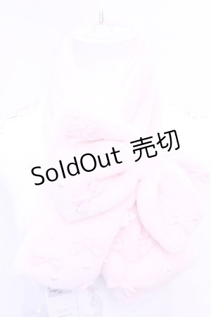 画像: axes femme POETIQUE / リボン×パールファーマフラー  ピンク O-26-01-16-1083-AX-ZA-OW-OS