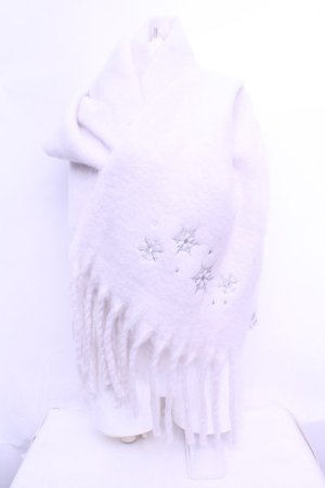画像: axes femme / 雪の結晶刺繍ストール  キナリ O-26-01-16-1084-AX-ZA-OW-OS