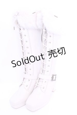 画像: Kurumi Collaboration / ノエル・ド・メモワール レースアップブーツ L アイボリー O-26-01-16-1085-EL-SH-OW-OS