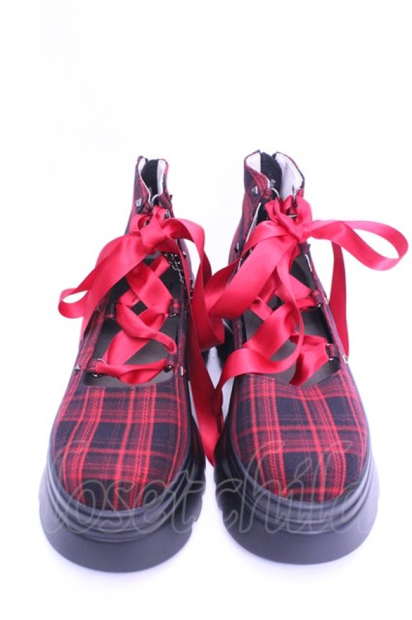 画像2: NIBBLE POISON / レースアップパンプス M アカ O-26-01-16-1088-0-SH-OW-OS (2)