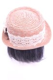 画像3: axes femme / 巻きバラ付き雑材ポークパイ帽  ナチュラル O-26-01-16-1014-AX-AC-OW-OS (3)
