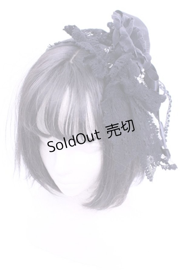 画像1: ALICE and the PIRATES / キャンベルローズカチューシャ  クロ O-26-01-16-1019-PA-AC-IG-OS (1)