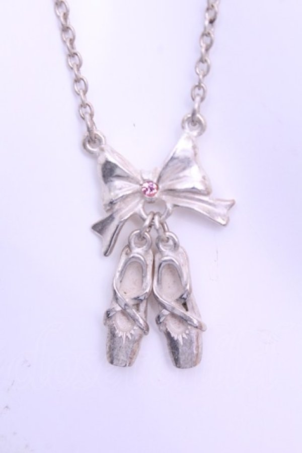 画像1: Emily Temple cute / トゥシューズ＆リボンネックレス  シルバー O-26-01-16-1028-ET-AC-OW-OS (1)