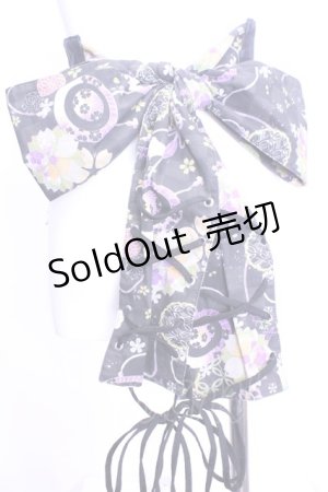 画像: gouk (kikou) / 着物帯風カマーバンド  ブラック O-26-01-16-1032-0-TO-OW-ZT0121U