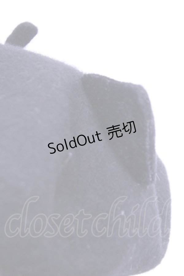 画像2: 水曜日のアリス / 猫耳ベレー帽  クロ O-26-01-16-1003-EL-AC-OW-ZT171 (2)