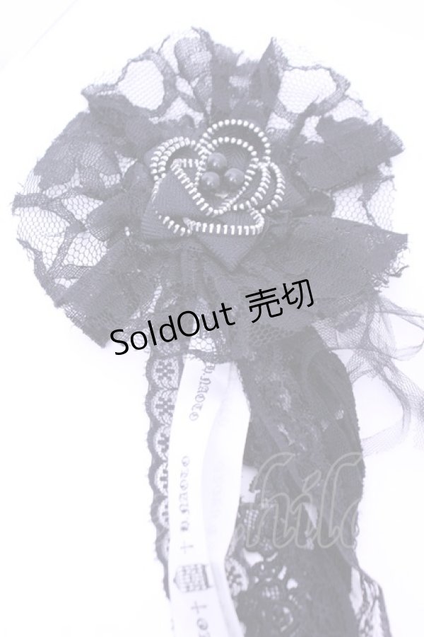 画像2: h.NAOTO / ロゴリボンブローチ  ブラック O-26-01-16-1034-HN-AC-OW-OS (2)