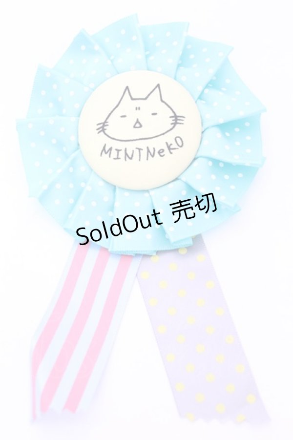 画像1: MINT NeKO / ロゼットブローチ  ミントグリーン O-26-01-16-1035-HN-ZA-OW-OS (1)